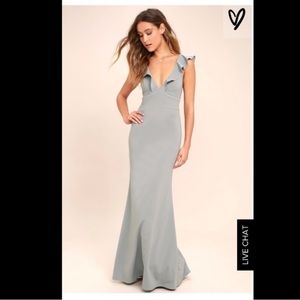 Gray Lulu’s Perfect Opportunity maxi dress, size S, good as new, worn once.
